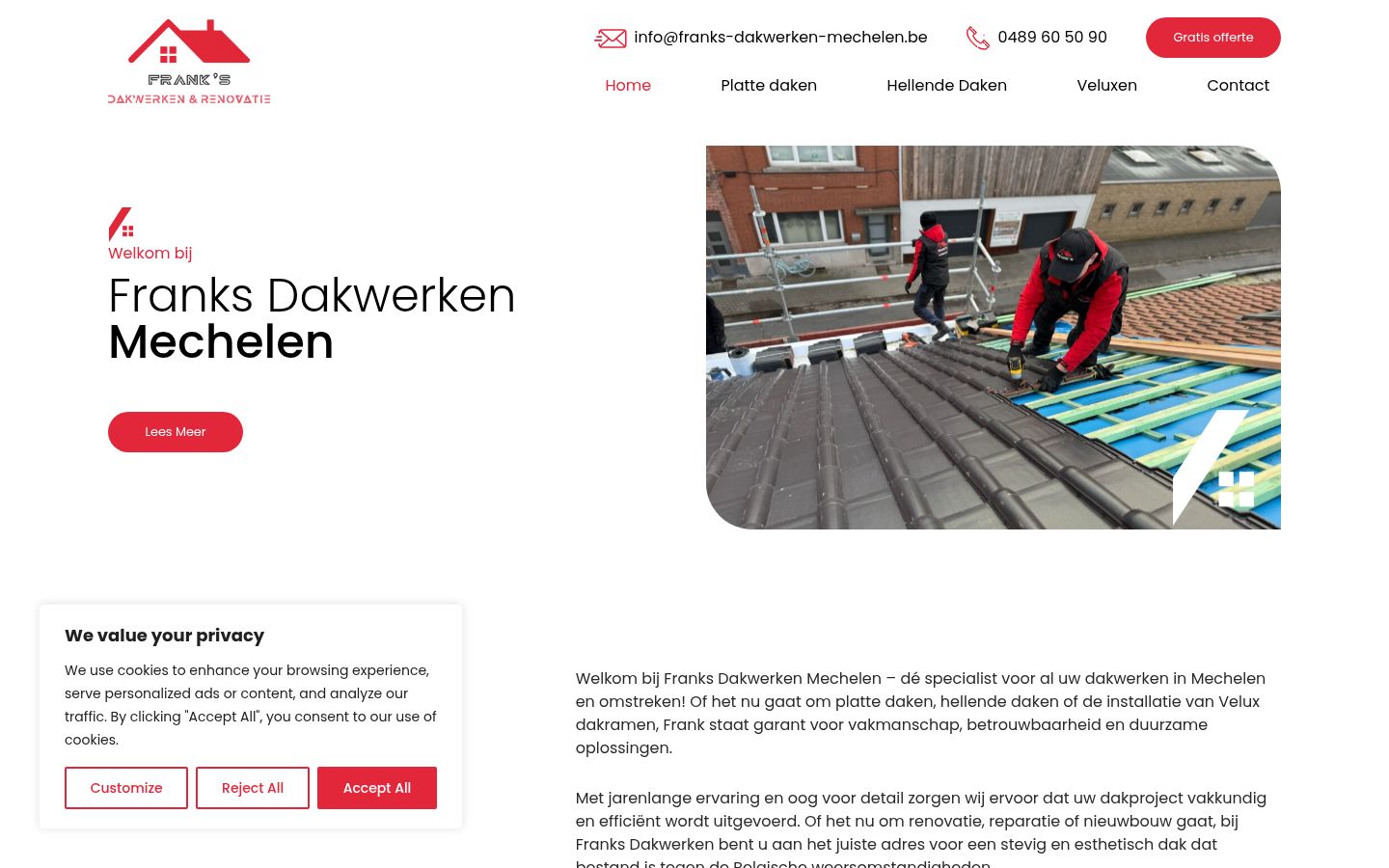 Screenshot van de toestemmingsbanner zoals getoond vóór enige interactie