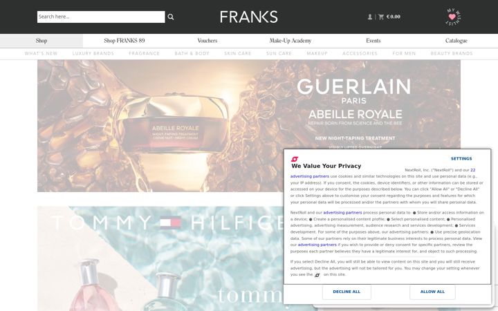 Screenshot of franks.com.mt