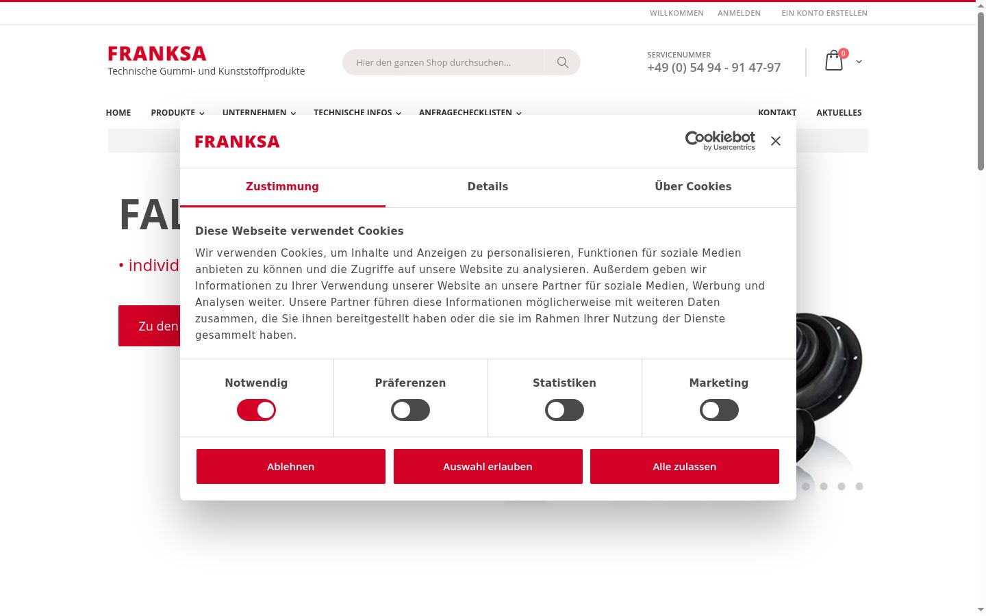 Capture d'écran de la bannière de consentement affichée avant toute interaction