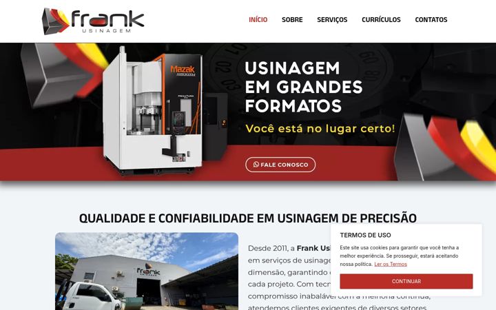 Snímek obrazovky frankusinagem.com.br