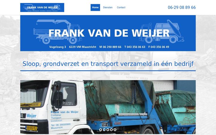 Screenshot of frankvandeweijercontainers.nl