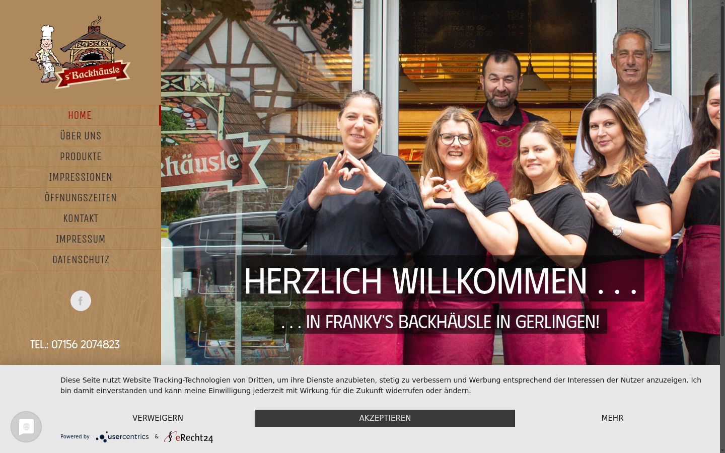 Captura de pantalla del banner de consentimiento mostrado antes de cualquier interacción