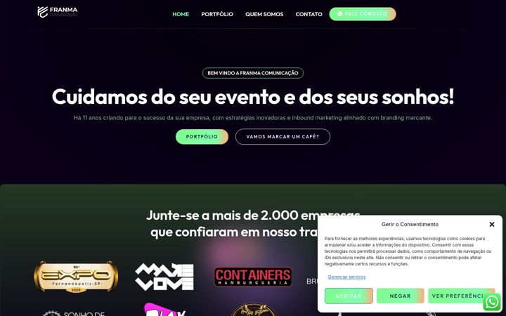 Snímek obrazovky franmacomunicacao.com.br