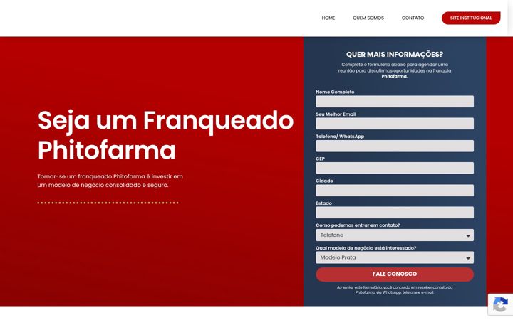 Екранна снимка на franquiaphitofarma.com.br