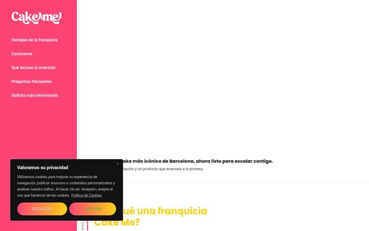 Ekraanipilt saidist franquiciacakeme.es