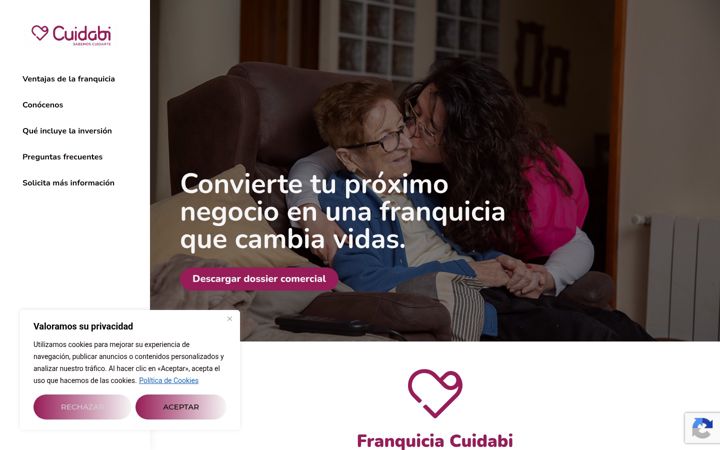 Ekraanipilt saidist franquiciacuidabi.es