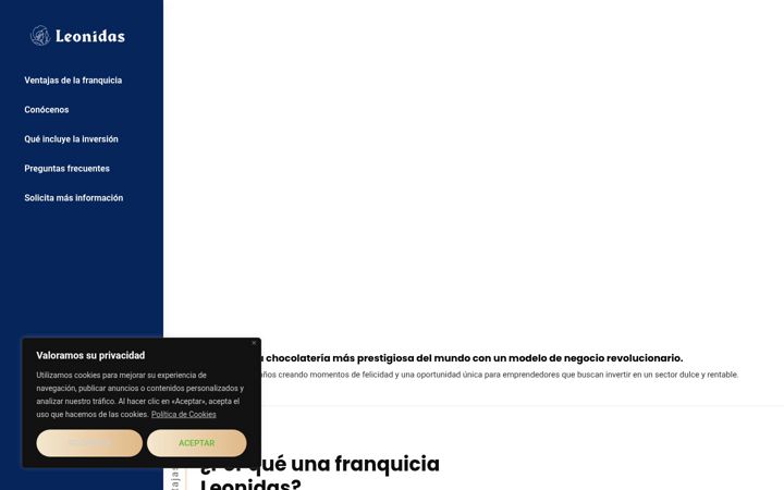 Ekraanipilt saidist franquicialeonidas.es