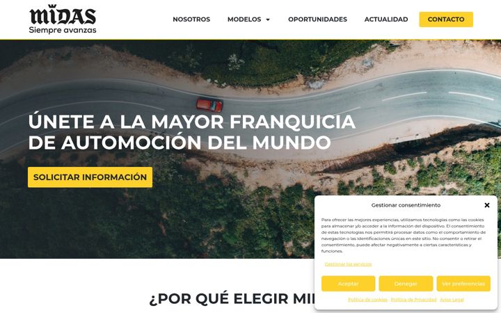 Ekraanipilt saidist franquiciamidas.es