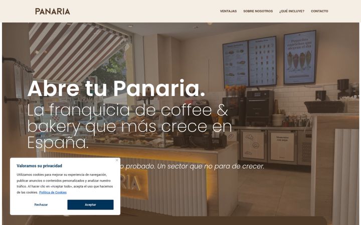 Ekraanipilt saidist franquiciapanaria.es