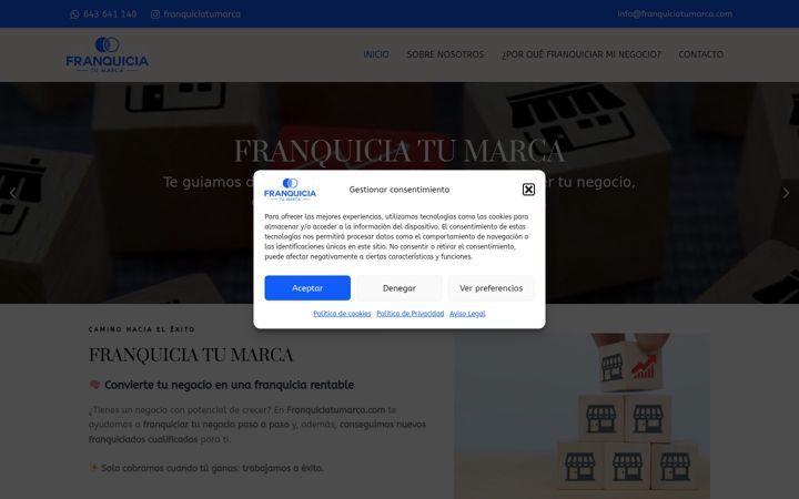 Screenshot of franquiciatumarca.com