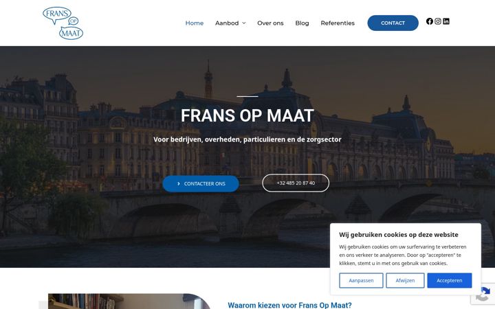 Skjámynd af frans-op-maat.be
