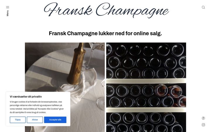 Screenshot of franskchampagne.dk