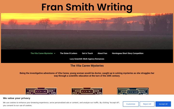 Screenshot of fransmithwriting.co.uk