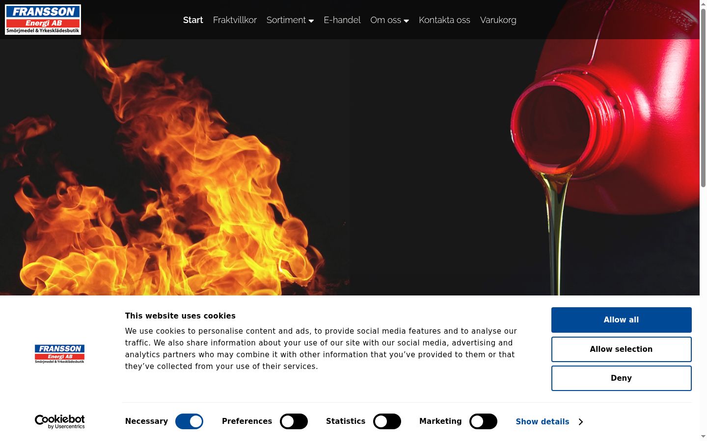 Screenshot of the consent banner shown before any interaction