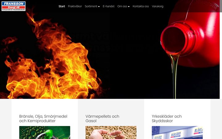 Screenshot of franssonenergi.se