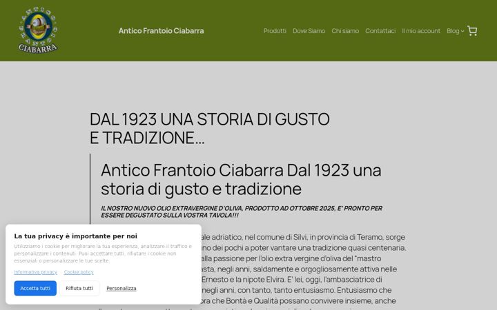 Screenshot of frantoiociabarra.it