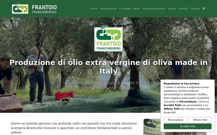 Screenshot of frantoiofranciacorta.net