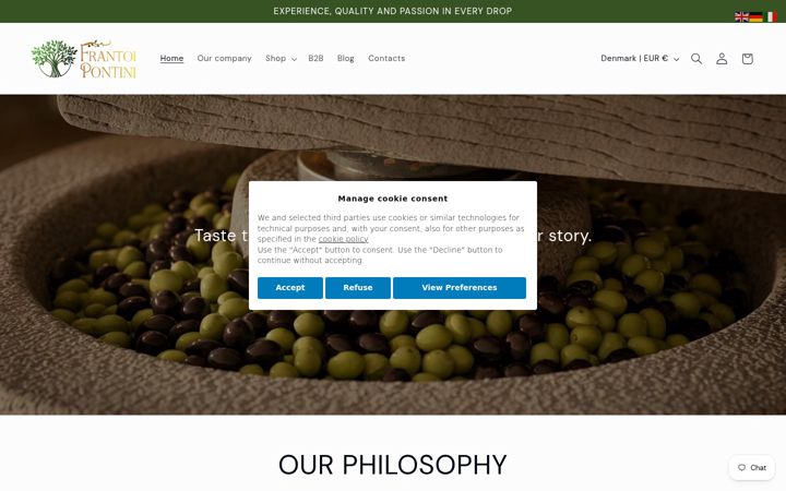 Screenshot of frantoipontini.com