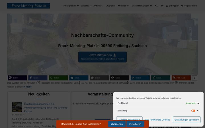 Ekraanipilt saidist franz-mehring-platz.de