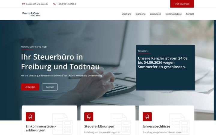 Ekraanipilt saidist franz-oser.de