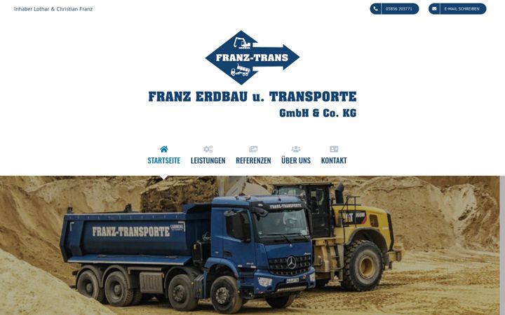 Екранна снимка на franz-trans.de