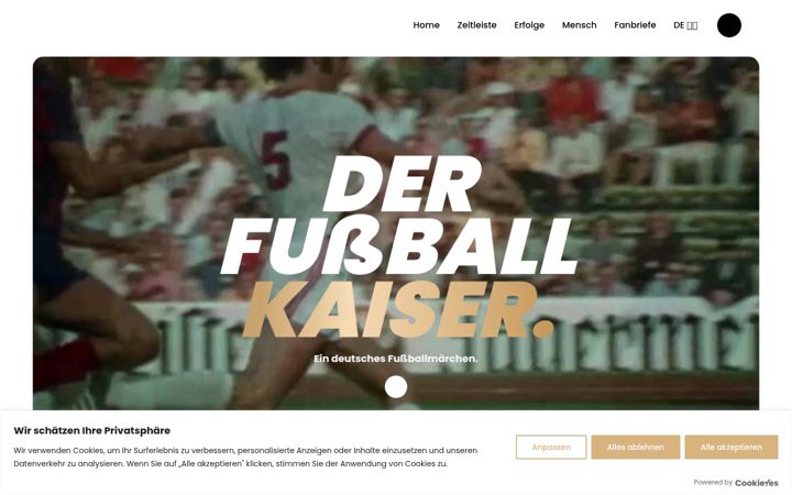 Екранна снимка на franzbeckenbauer.de