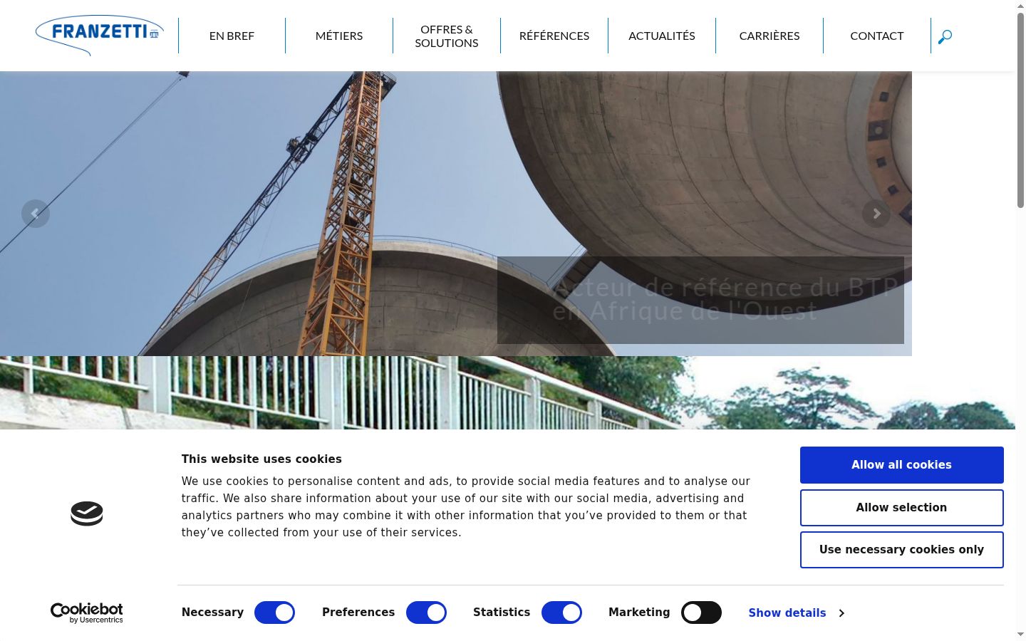 Screenshot del banner di consenso mostrato prima di qualsiasi interazione