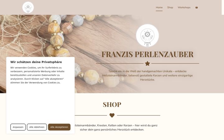 Екранна снимка на franzis-perlenzauber.de
