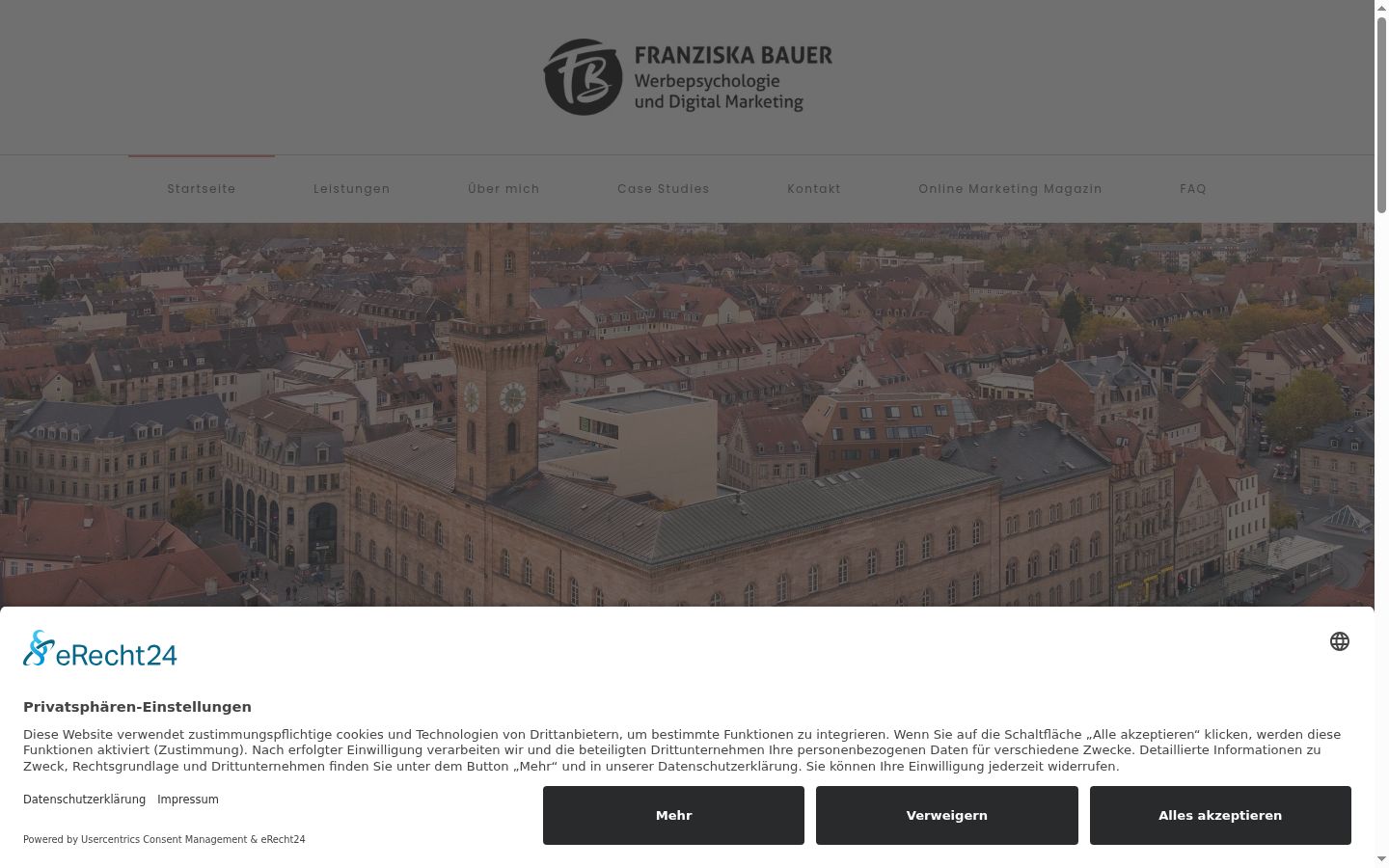 Screenshot del banner di consenso mostrato prima di qualsiasi interazione