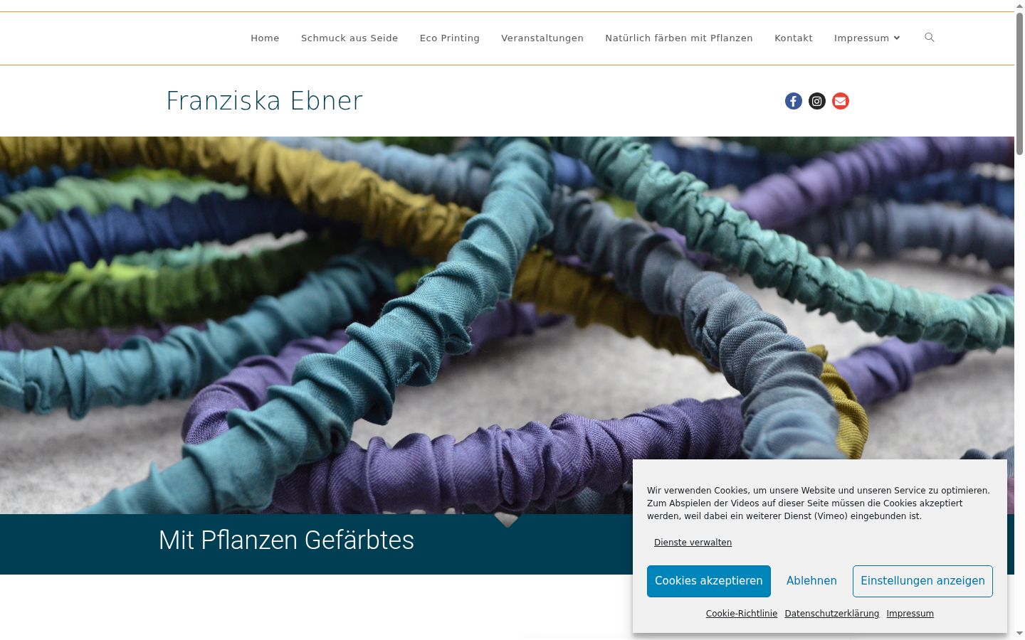 Screenshot des Einwilligungsbanners vor jeglicher Interaktion