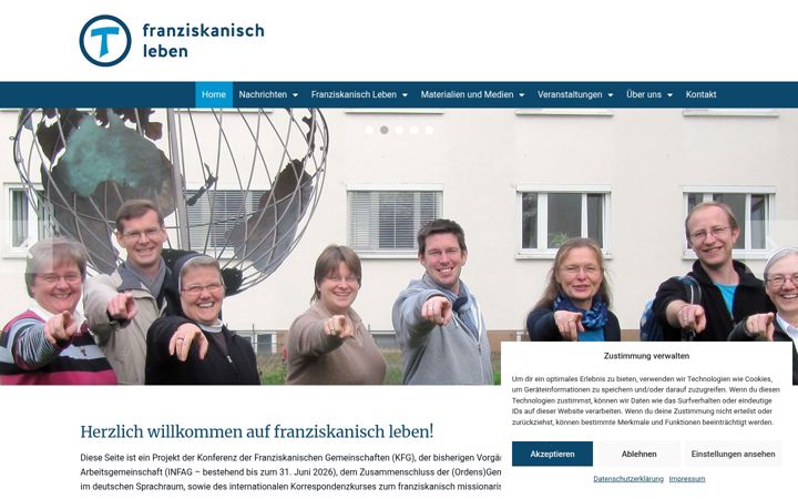 Captura de pantalla de franziskanisch.net