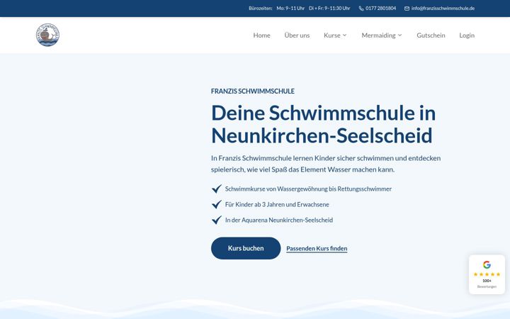 Screenshot of franzisschwimmschule.de