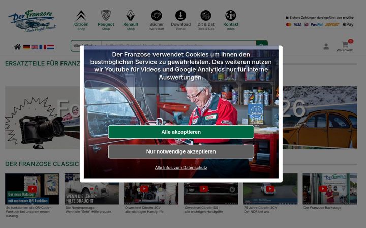 Zrzut ekranu franzose.de