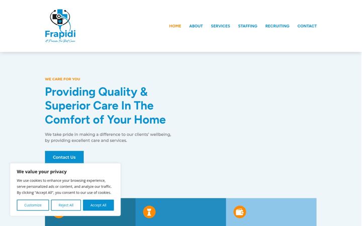Screenshot of frapidicare.co.uk