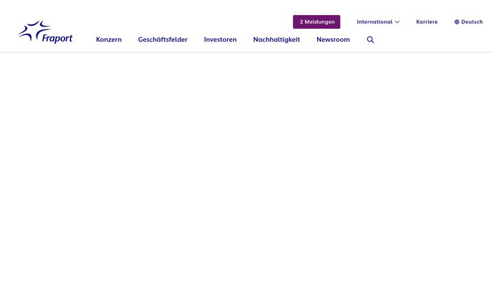 Snímek obrazovky fraport.de