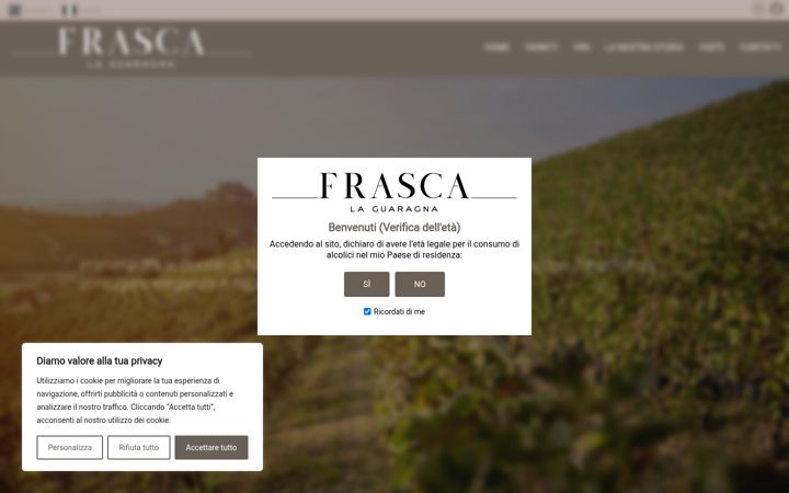 Screenshot of frascawine.com