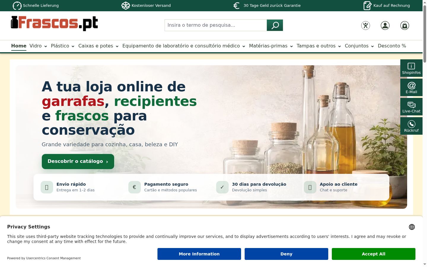 Captura de pantalla del banner de consentimiento mostrado antes de cualquier interacción