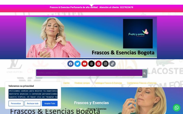 Screenshot of frascosyesencias.com