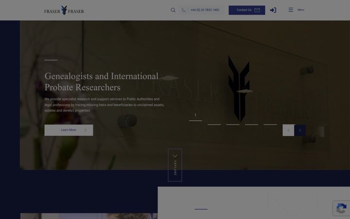 Screenshot of fraserandfraser.co.uk