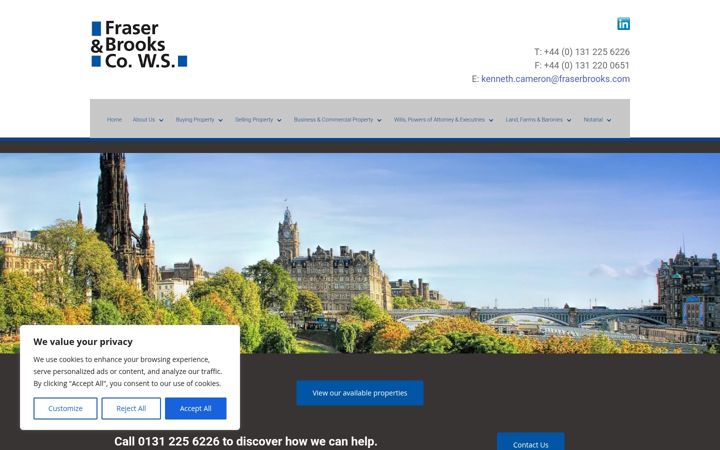 Screenshot of fraserbrooks.com