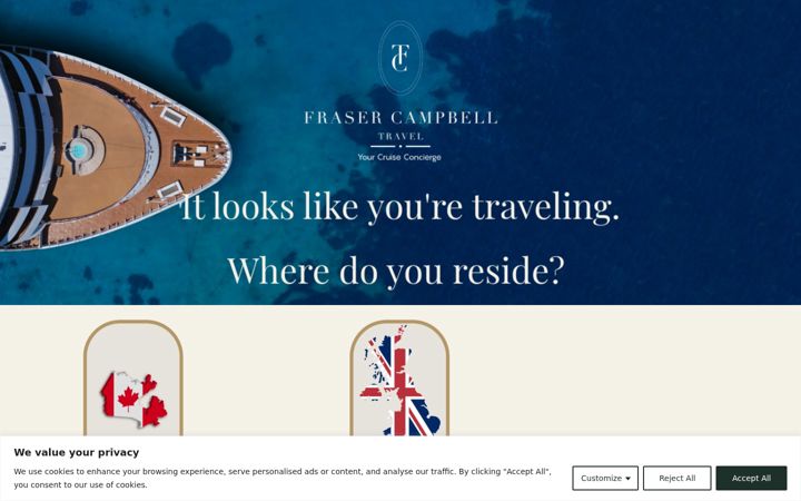 Screenshot of frasercampbelltravel.com