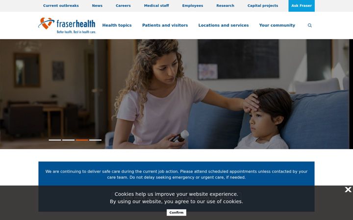 Screenshot of fraserhealth.ca