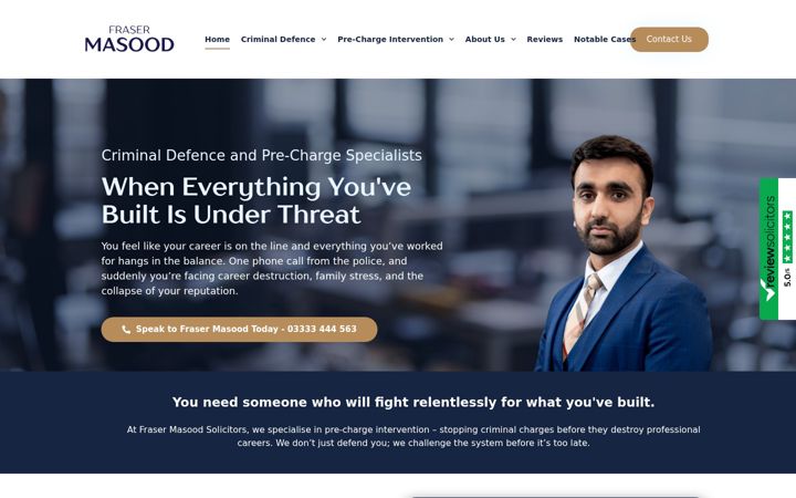 Screenshot of frasermasood.co.uk