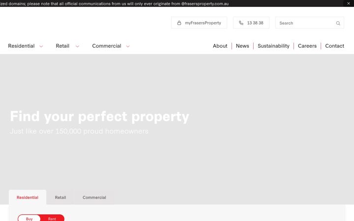 Snímek obrazovky frasersproperty.com.au