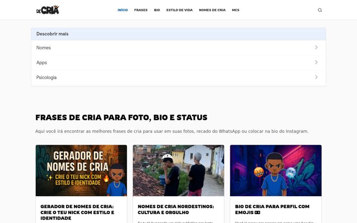 Screenshot of frasesdecria.com