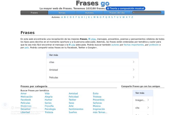 Screenshot of frasesgo.com