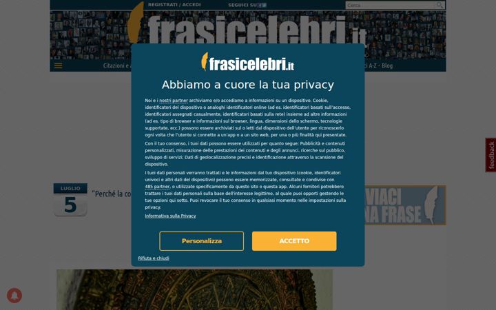 Screenshot of frasicelebri.it