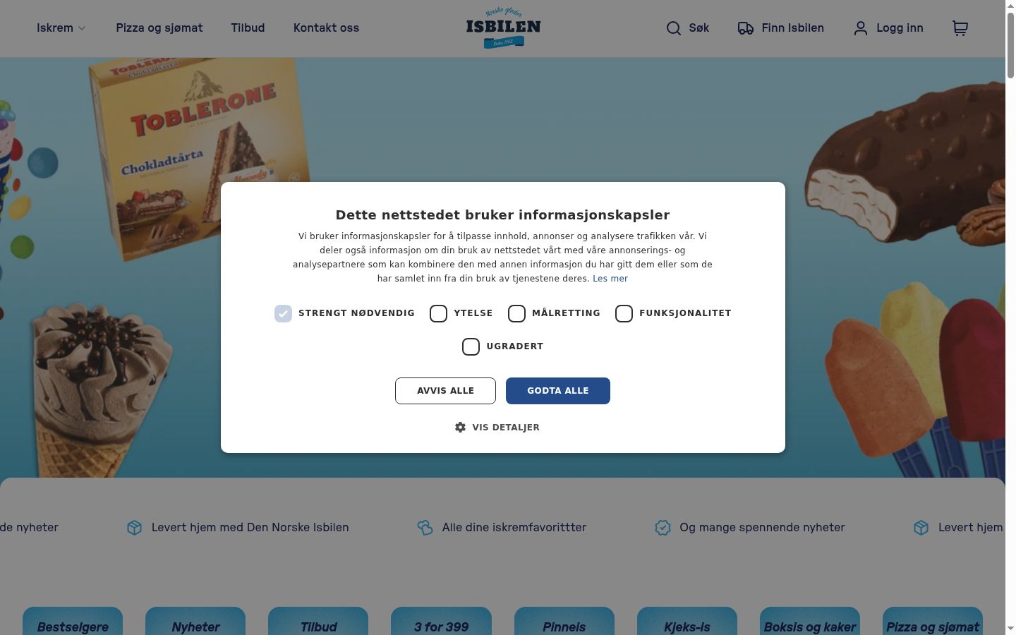 Ekraanipilt nõusolekubännerist, mida näidati enne mis tahes suhtlust