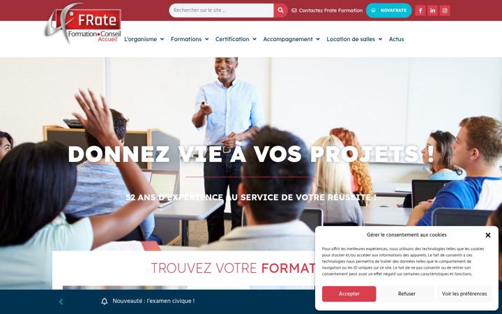 Captura de ecrã de frateformation.net