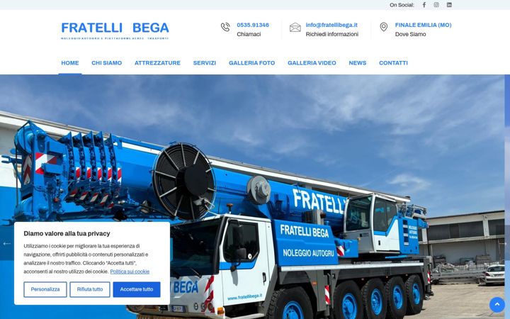 Snímek obrazovky fratellibega.it